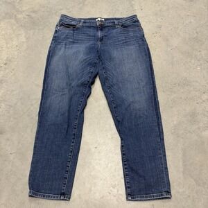Eileen Fisher Jeans Women 12 Blue Straight Medium‎ Wash Mid Rise Denim 34X28